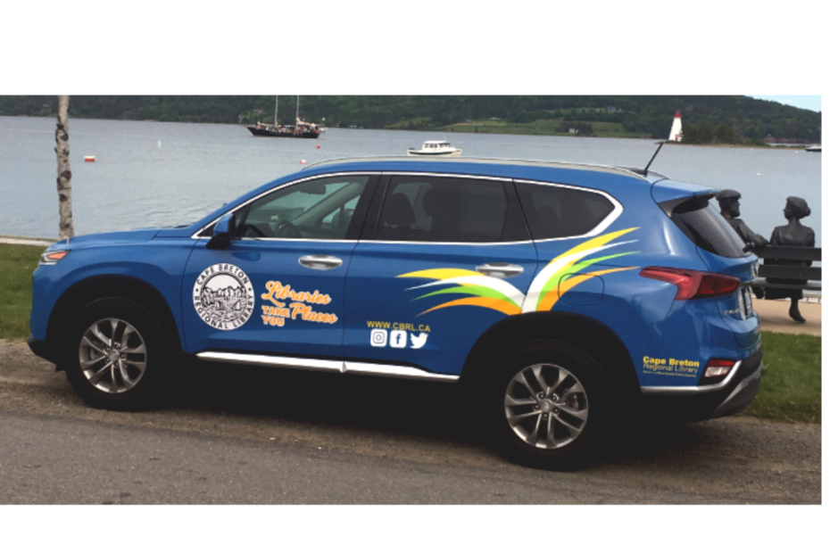 Small SUV with Cape Breton Regional Library branding