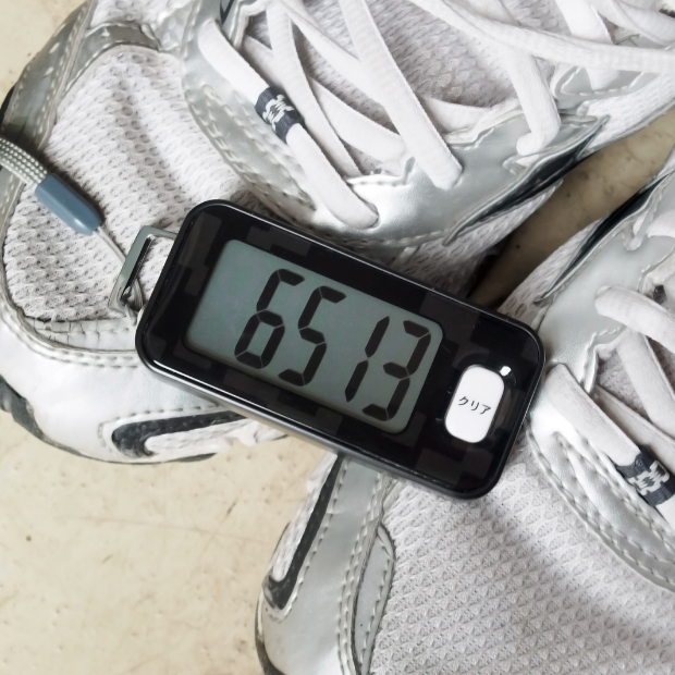 pedometer on running shoes