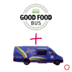 Good Food Bus logo and Photo of cape breton regional library bookmobile