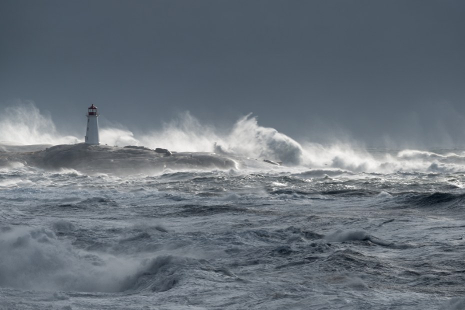 stormy sea lighthouse