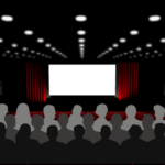 silhouette of audience in cinema