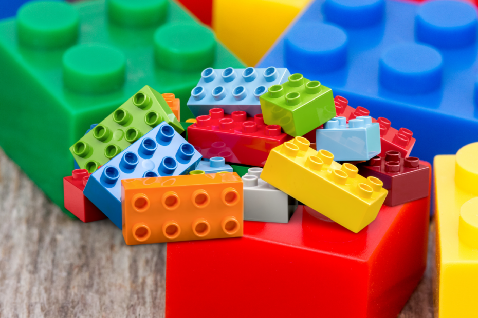 assorted Lego style building blocks