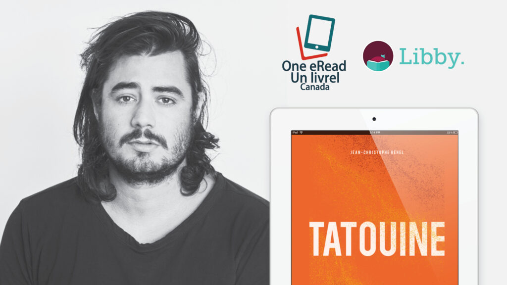 One eRead Canada banner featuring author Jean-Christophe Rehel and book cover of Tatouine.