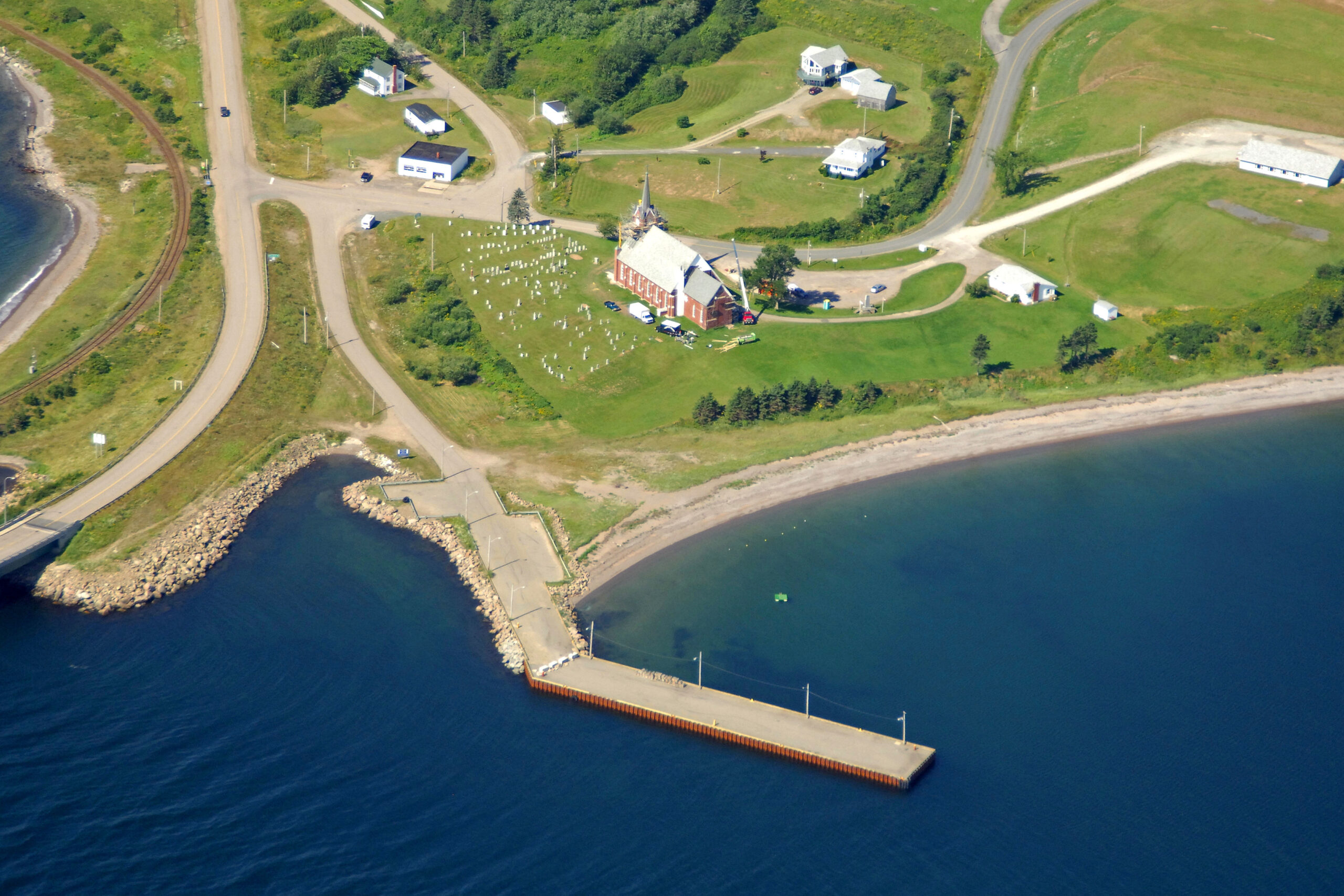 Aerial View of Iona Port, Iona Nova Scotia.