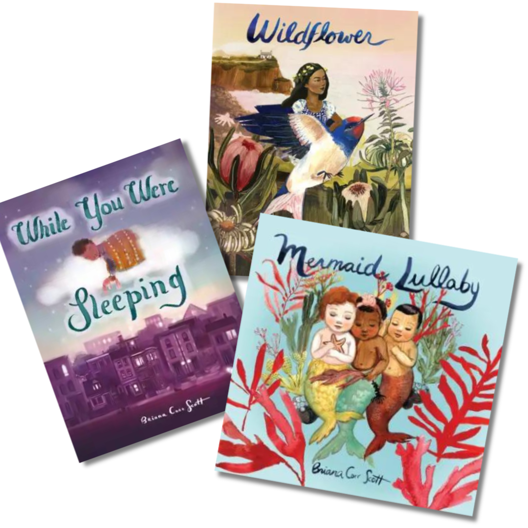 Books by Briana Corr Scott including While you were Sleeping, Wildflower and Mermaid Lullaby
