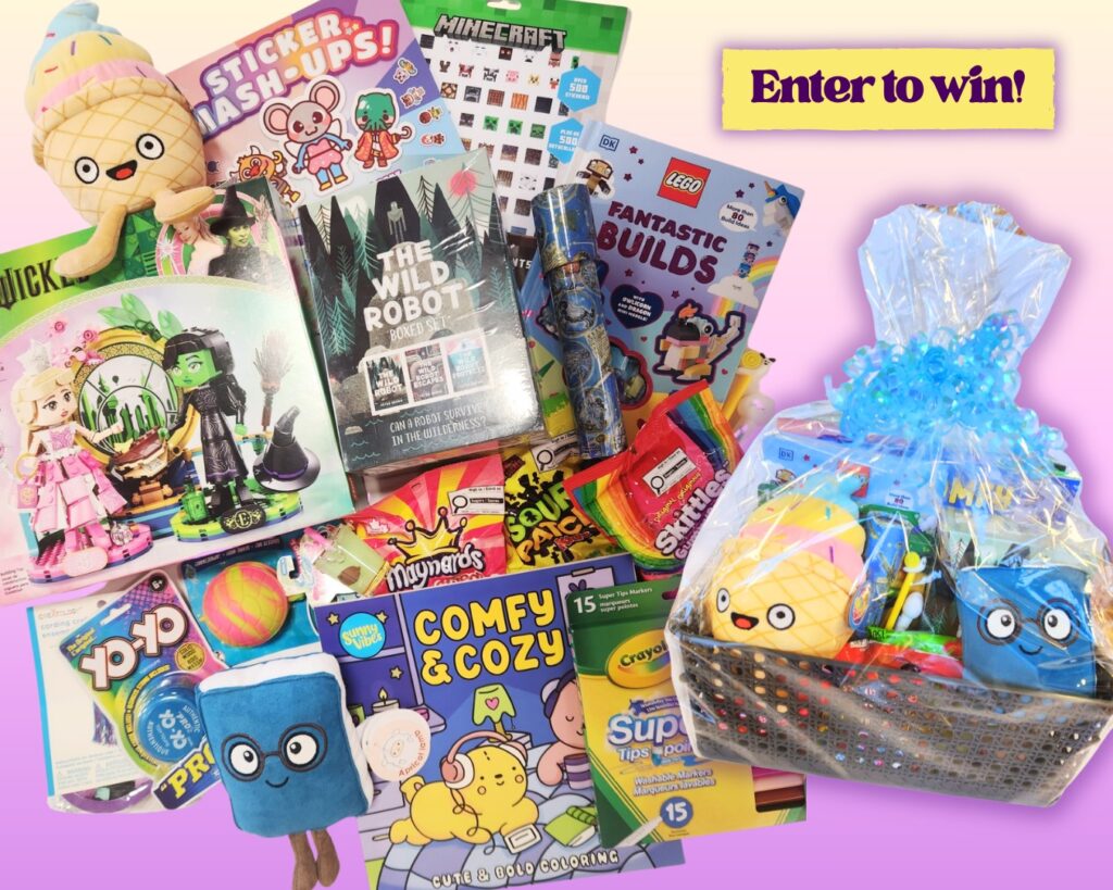 Magical doorways prize pack includes plush books, markers, activity books, and the Wild Robot novel.